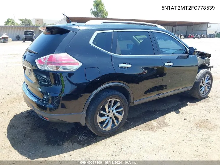 2015 Nissan Rogue Sl VIN: 5N1AT2MT2FC778539 Lot: 40087309