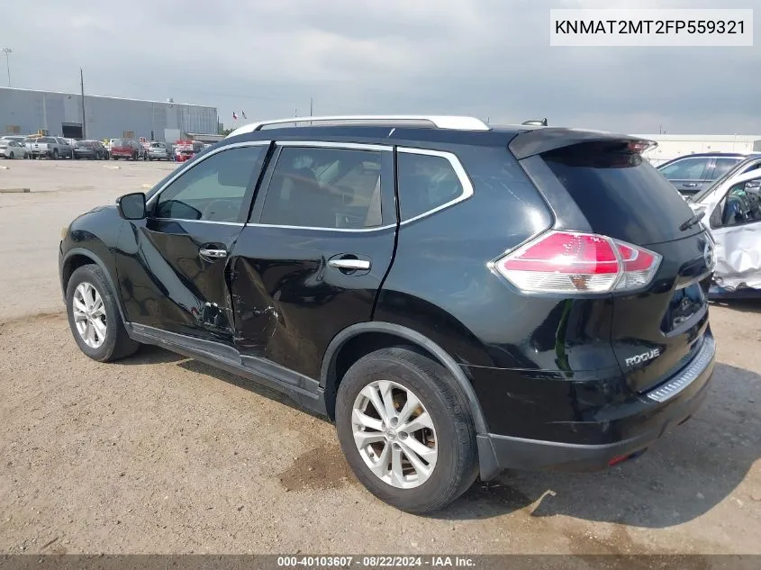 2015 Nissan Rogue Sv VIN: KNMAT2MT2FP559321 Lot: 40103607