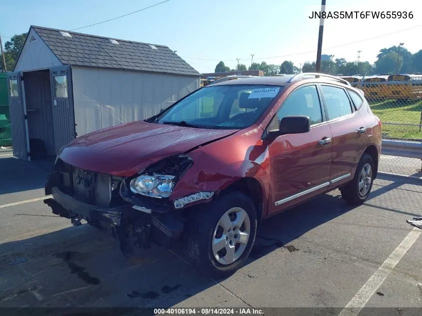 2015 Nissan Rogue Select S VIN: JN8AS5MT6FW655936 Lot: 40106194