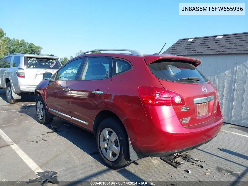 2015 Nissan Rogue Select S VIN: JN8AS5MT6FW655936 Lot: 40106194