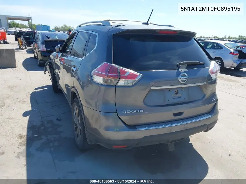 2015 Nissan Rogue Sl VIN: 5N1AT2MT0FC895195 Lot: 40106563