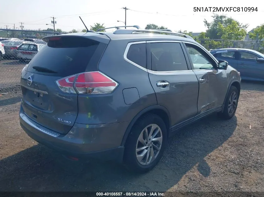 2015 Nissan Rogue Sl VIN: 5N1AT2MVXFC810994 Lot: 40108557