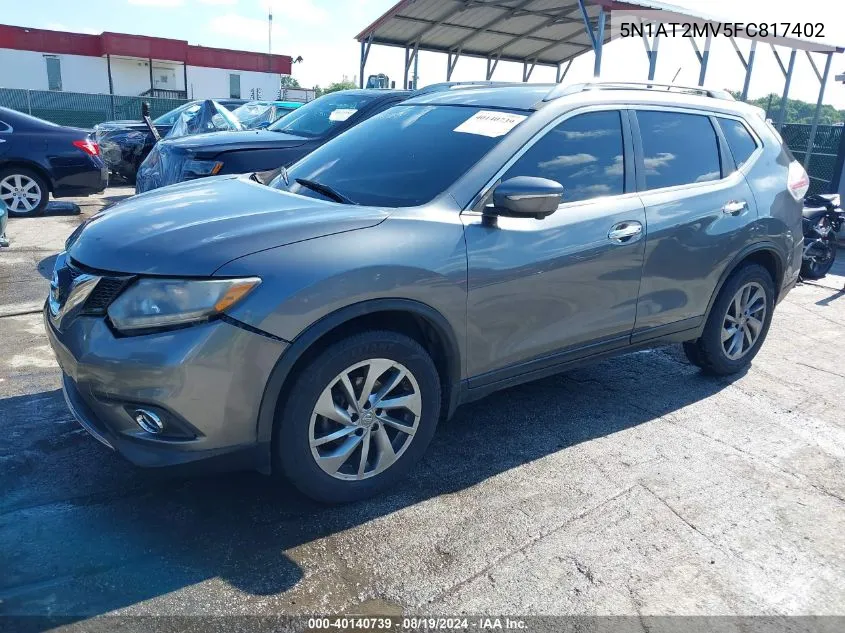 2015 Nissan Rogue Sl VIN: 5N1AT2MV5FC817402 Lot: 40140739