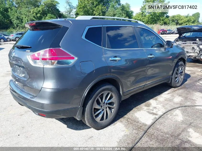 2015 Nissan Rogue Sl VIN: 5N1AT2MV5FC817402 Lot: 40140739