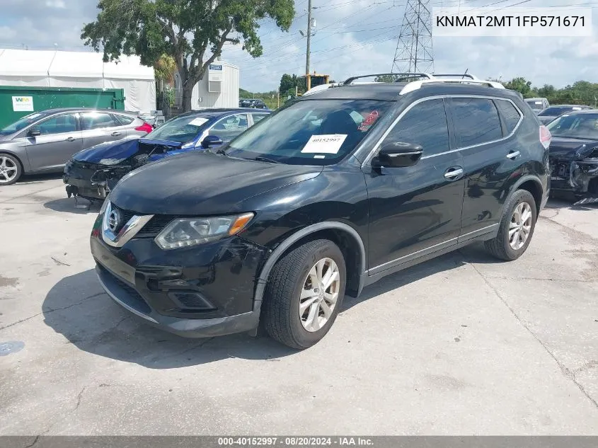 2015 Nissan Rogue S/Sl/Sv VIN: KNMAT2MT1FP571671 Lot: 40152997