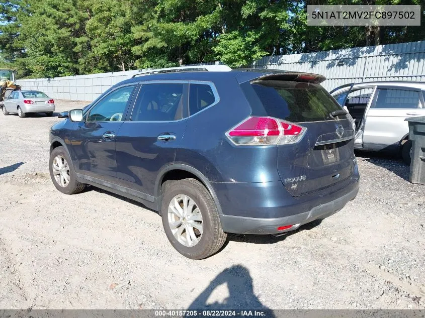 2015 Nissan Rogue Sv VIN: 5N1AT2MV2FC897502 Lot: 40157205