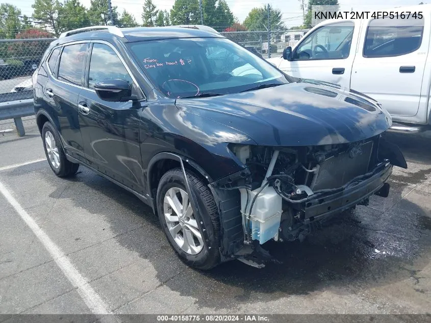 2015 Nissan Rogue Sv VIN: KNMAT2MT4FP516745 Lot: 40158775