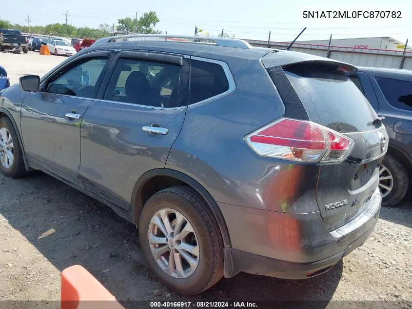 2015 Nissan Rogue Sv VIN: 5N1AT2ML0FC870782 Lot: 40166917