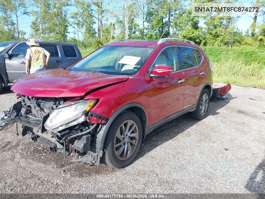 2015 Nissan Rogue Sl VIN: 5N1AT2MT8FC874272 Lot: 40171753