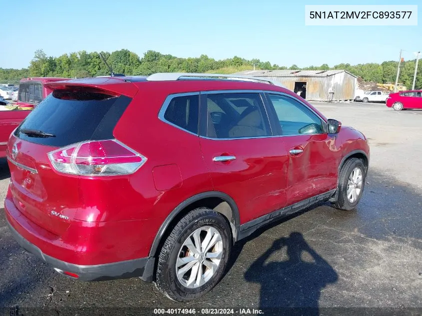 2015 Nissan Rogue Sv VIN: 5N1AT2MV2FC893577 Lot: 40174946