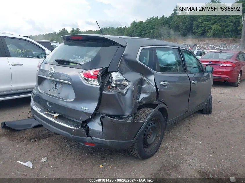 KNMAT2MV5FP536892 2015 Nissan Rogue S