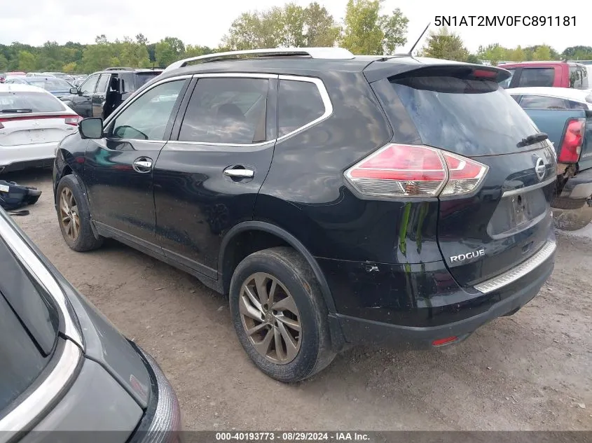 2015 Nissan Rogue Sl VIN: 5N1AT2MV0FC891181 Lot: 40193773