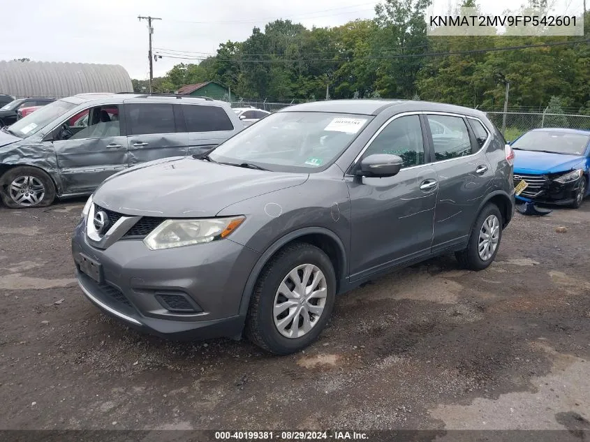 2015 Nissan Rogue S VIN: KNMAT2MV9FP542601 Lot: 40199381