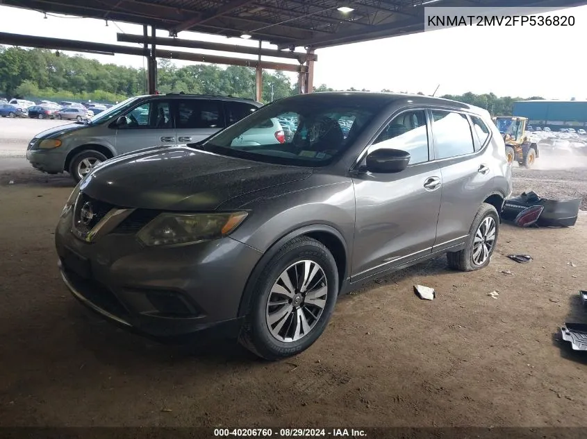 2015 Nissan Rogue S VIN: KNMAT2MV2FP536820 Lot: 40206760