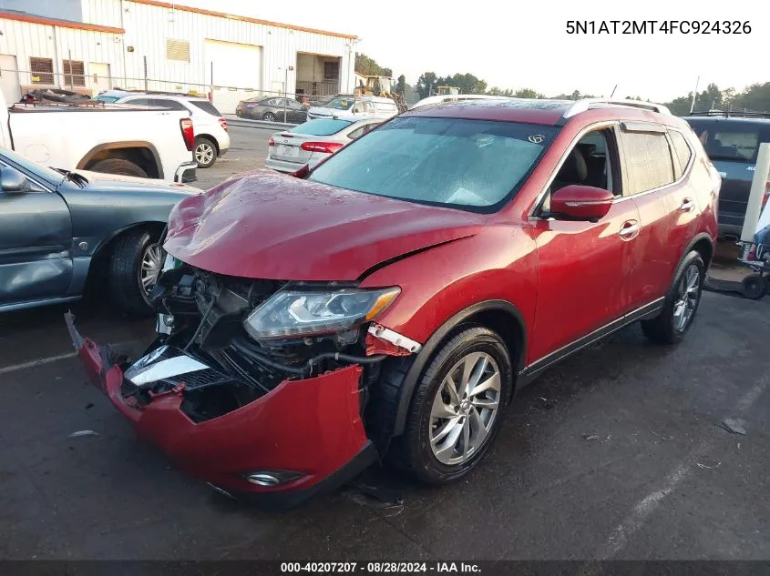 2015 Nissan Rogue Sl VIN: 5N1AT2MT4FC924326 Lot: 40207207