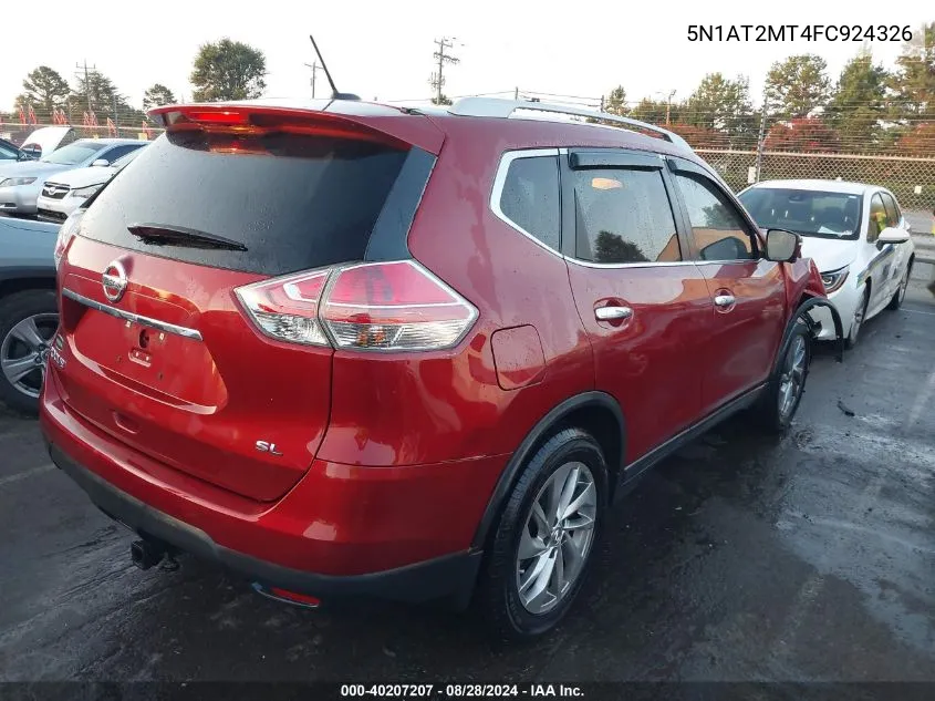 2015 Nissan Rogue Sl VIN: 5N1AT2MT4FC924326 Lot: 40207207