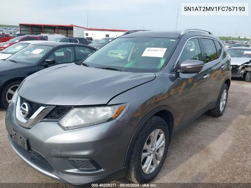 5N1AT2MV1FC767193 2015 Nissan Rogue Sv