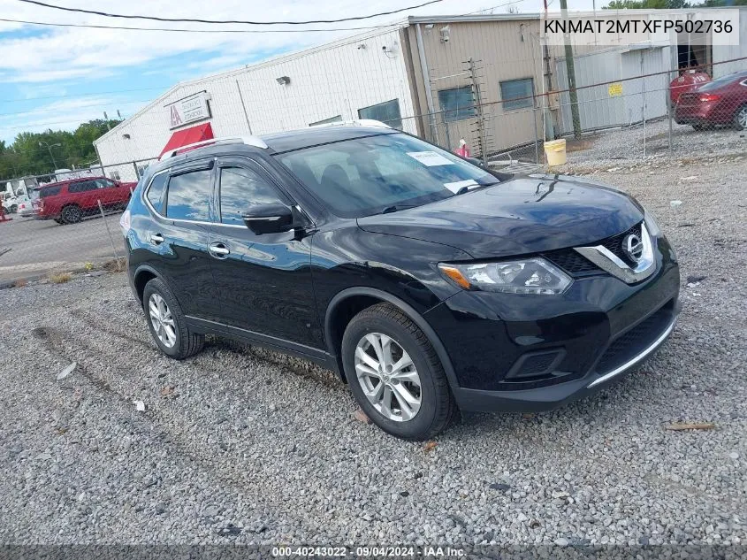 2015 Nissan Rogue S/Sl/Sv VIN: KNMAT2MTXFP502736 Lot: 40243022