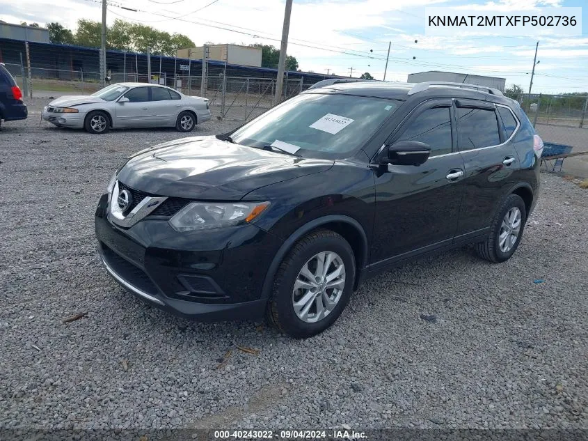 2015 Nissan Rogue S/Sl/Sv VIN: KNMAT2MTXFP502736 Lot: 40243022