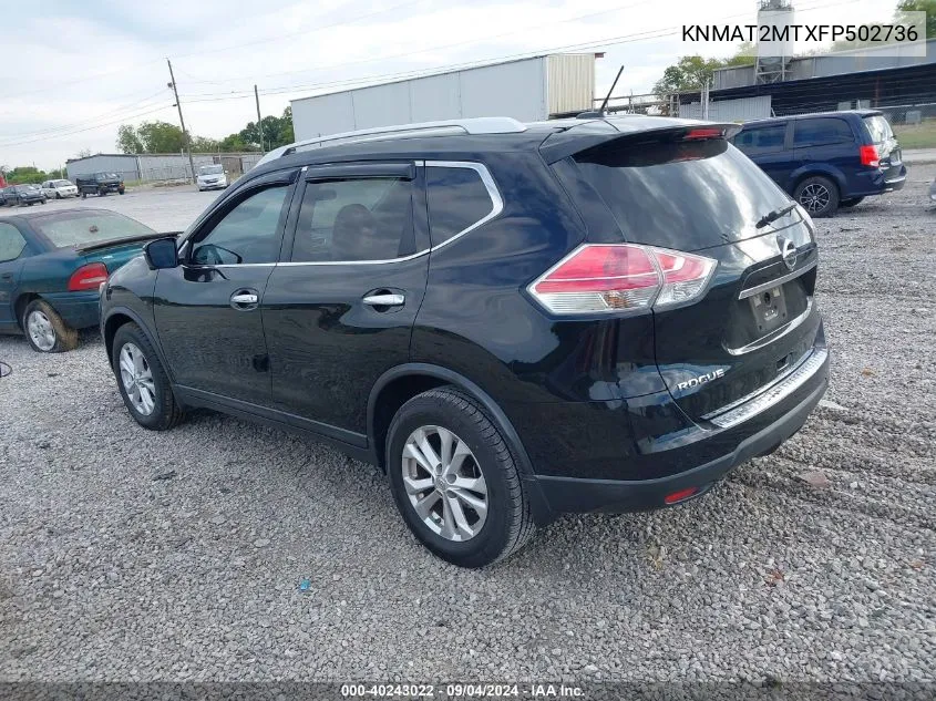 2015 Nissan Rogue S/Sl/Sv VIN: KNMAT2MTXFP502736 Lot: 40243022