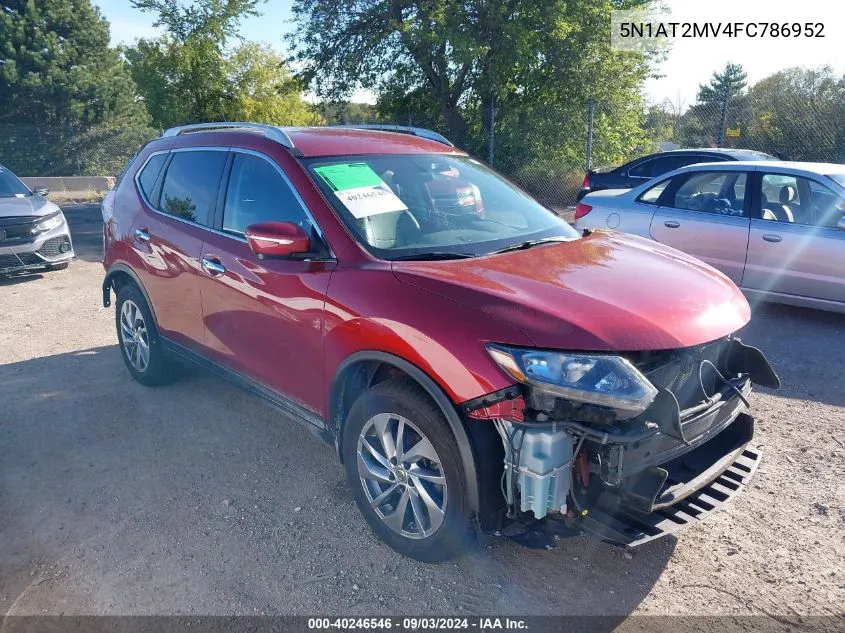 2015 Nissan Rogue Sl VIN: 5N1AT2MV4FC786952 Lot: 40246546