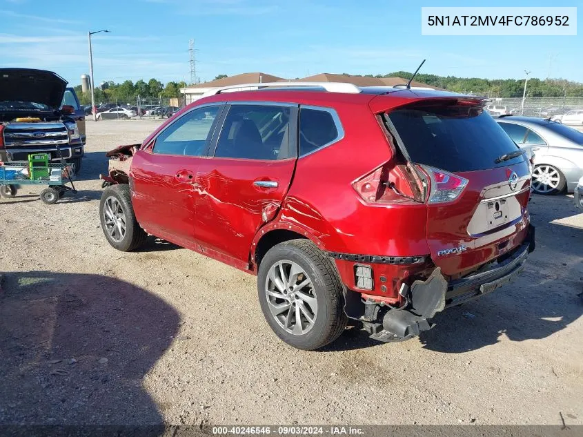 2015 Nissan Rogue Sl VIN: 5N1AT2MV4FC786952 Lot: 40246546