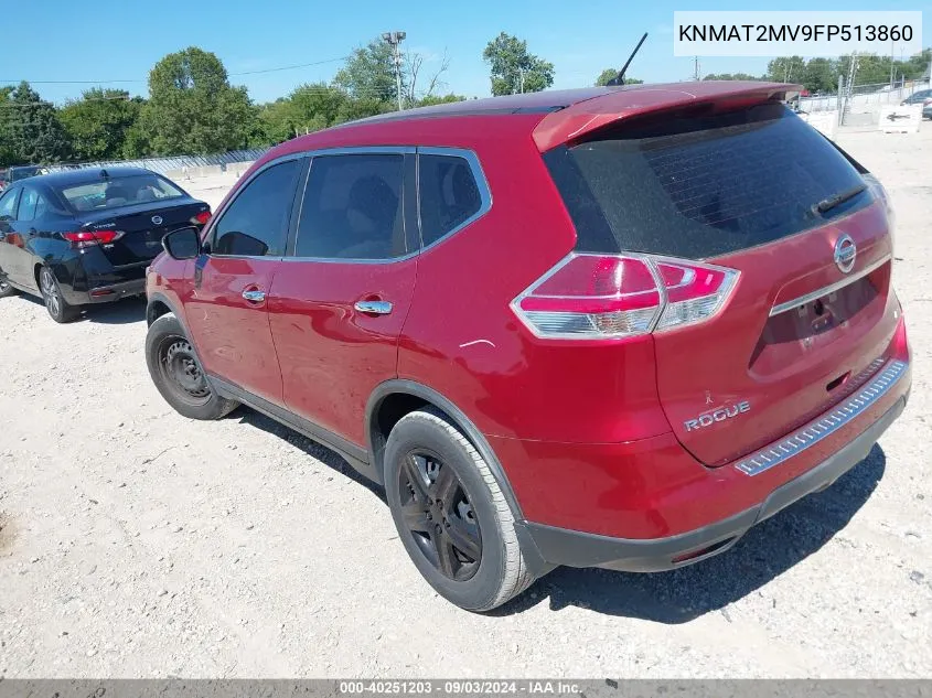 2015 Nissan Rogue S VIN: KNMAT2MV9FP513860 Lot: 40251203