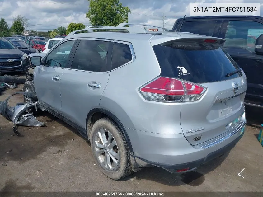 2015 Nissan Rogue S/Sl/Sv VIN: 5N1AT2MT4FC751584 Lot: 40251754