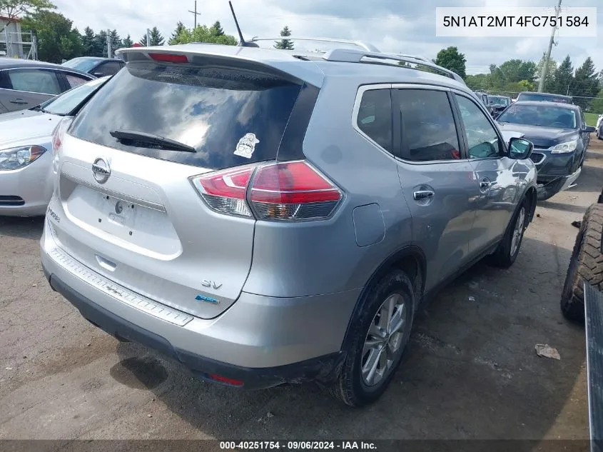 2015 Nissan Rogue S/Sl/Sv VIN: 5N1AT2MT4FC751584 Lot: 40251754