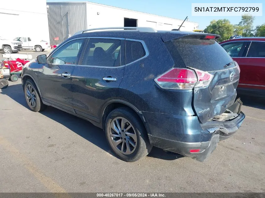 2015 Nissan Rogue S/Sl/Sv VIN: 5N1AT2MTXFC792799 Lot: 40267017