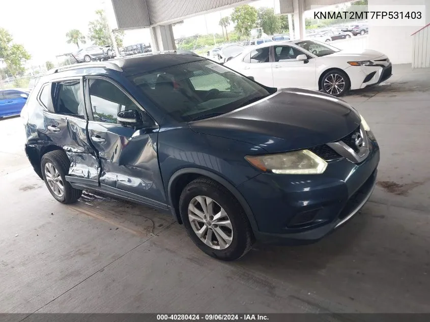 2015 Nissan Rogue Sv VIN: KNMAT2MT7FP531403 Lot: 40280424