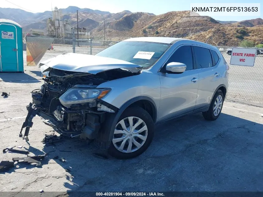 2015 Nissan Rogue S VIN: KNMAT2MT6FP513653 Lot: 40281904