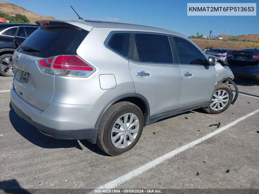 2015 Nissan Rogue S VIN: KNMAT2MT6FP513653 Lot: 40281904