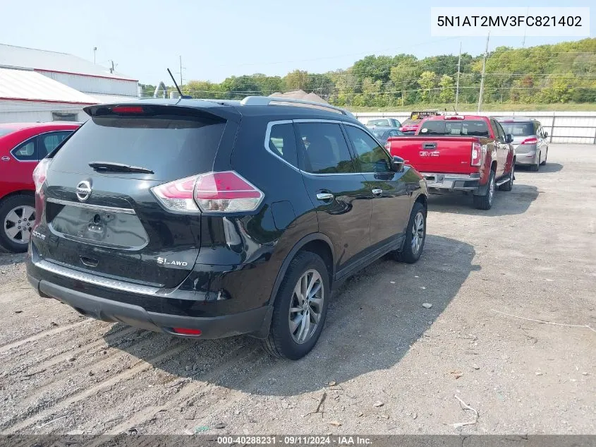 2015 Nissan Rogue S/Sl/Sv VIN: 5N1AT2MV3FC821402 Lot: 40288231