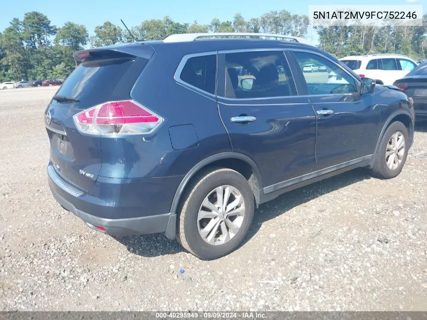 2015 Nissan Rogue Sv VIN: 5N1AT2MV9FC752246 Lot: 40295949