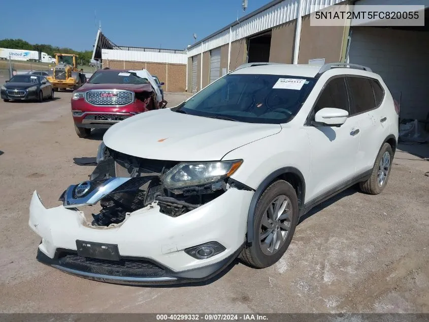 2015 Nissan Rogue S/Sl/Sv VIN: 5N1AT2MT5FC820055 Lot: 40299332