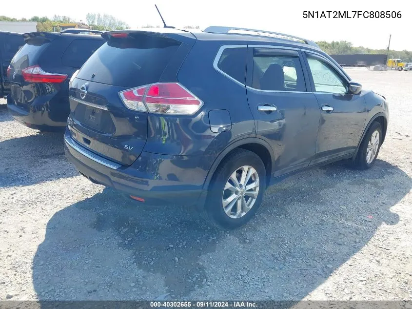 2015 Nissan Rogue S/Sl/Sv VIN: 5N1AT2ML7FC808506 Lot: 40455075