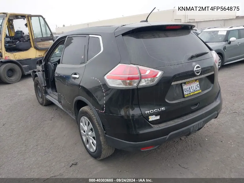 2015 Nissan Rogue S VIN: KNMAT2MT4FP564875 Lot: 40303685