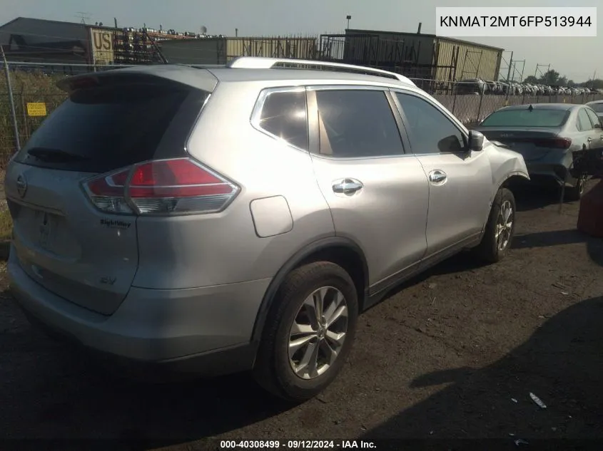 2015 Nissan Rogue S/Sl/Sv VIN: KNMAT2MT6FP513944 Lot: 40308499