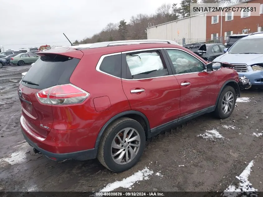 2015 Nissan Rogue S/Sl/Sv VIN: 5N1AT2MV2FC772581 Lot: 40310876