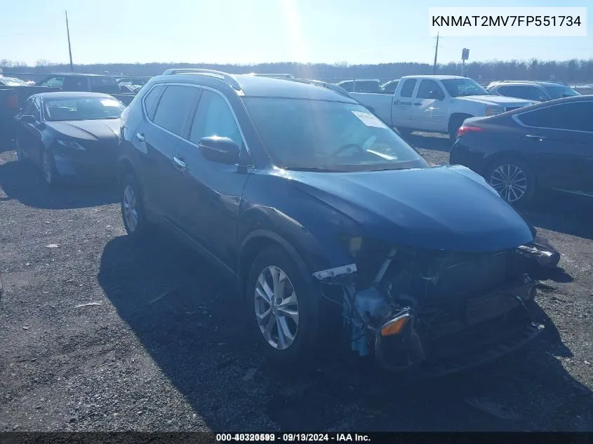 2015 Nissan Rogue Sv VIN: KNMAT2MV7FP551734 Lot: 40320599