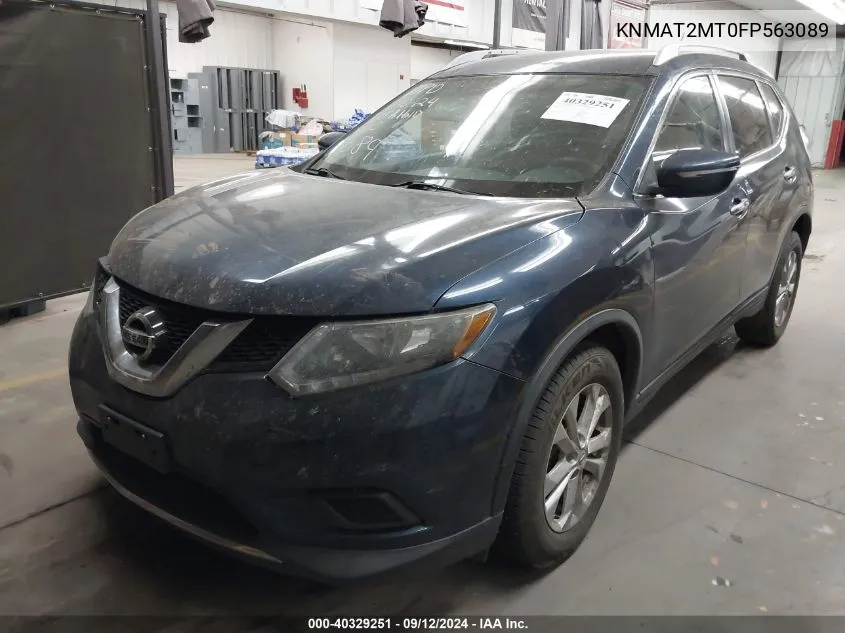 2015 Nissan Rogue S/Sl/Sv VIN: KNMAT2MT0FP563089 Lot: 40329251