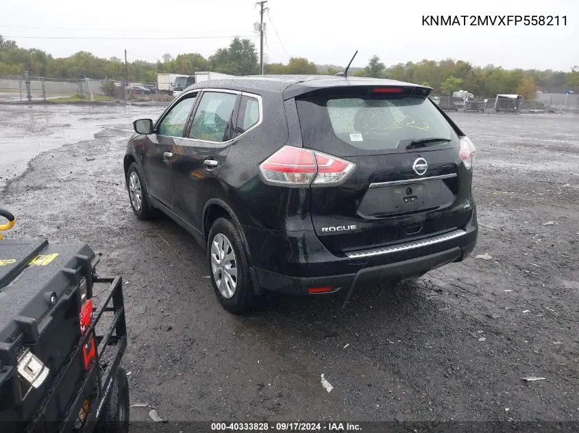 2015 Nissan Rogue S VIN: KNMAT2MVXFP558211 Lot: 40333828