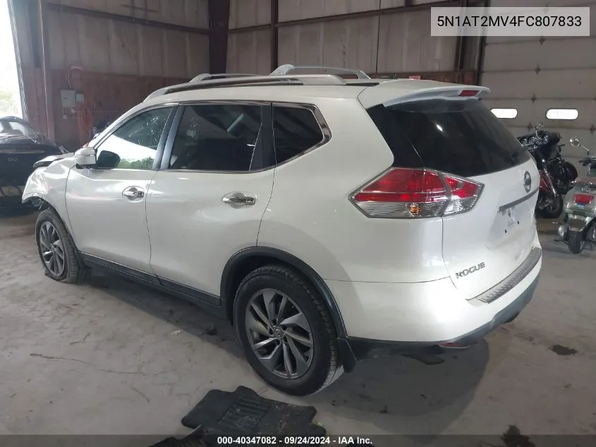 2015 Nissan Rogue Sl VIN: 5N1AT2MV4FC807833 Lot: 40347082