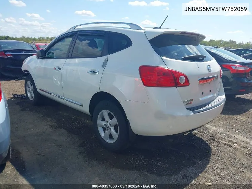 2015 Nissan Rogue Select S VIN: JN8AS5MV5FW752059 Lot: 40357868