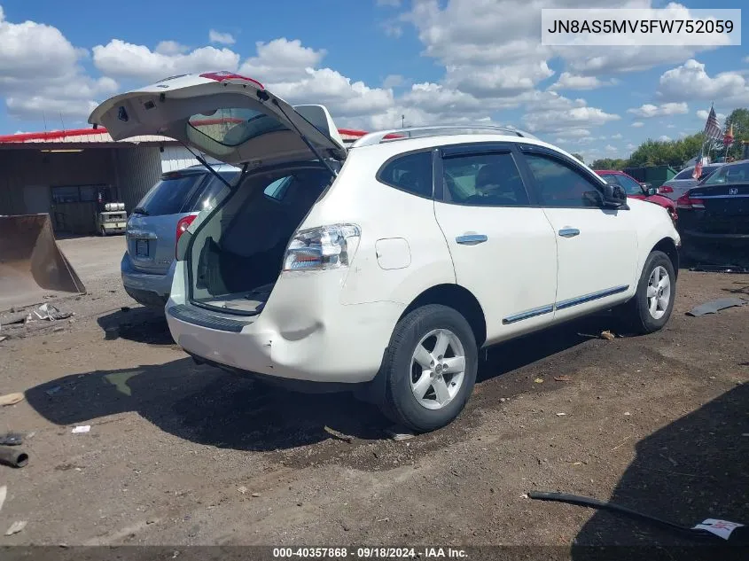 2015 Nissan Rogue Select S VIN: JN8AS5MV5FW752059 Lot: 40357868