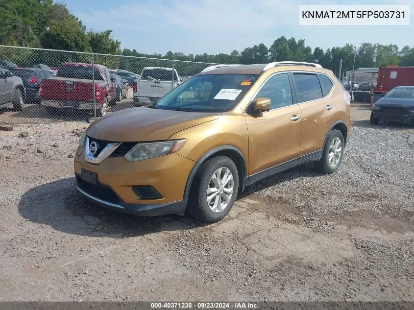 2015 Nissan Rogue Sv VIN: KNMAT2MT5FP503731 Lot: 40371238