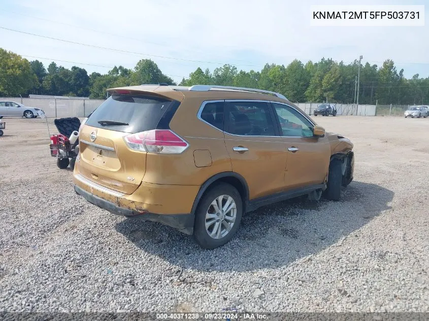 2015 Nissan Rogue Sv VIN: KNMAT2MT5FP503731 Lot: 40371238