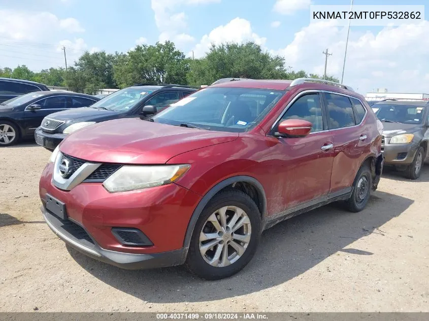 2015 Nissan Rogue Sv VIN: KNMAT2MT0FP532862 Lot: 40371499