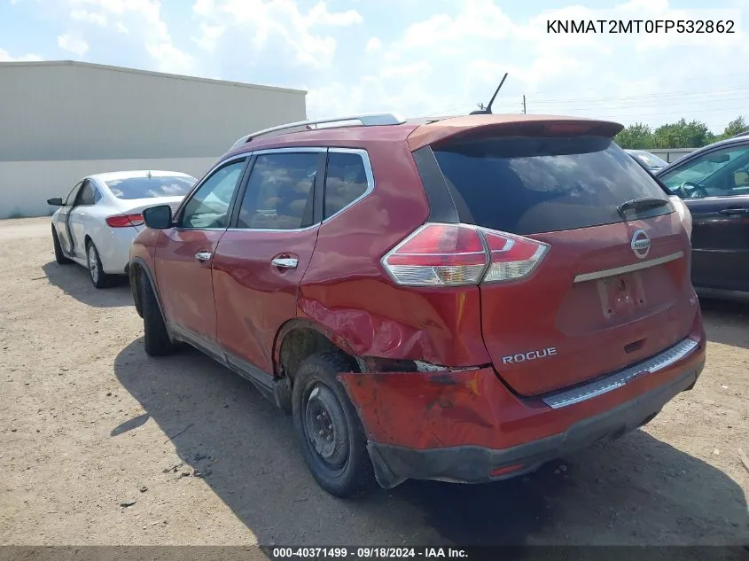 2015 Nissan Rogue Sv VIN: KNMAT2MT0FP532862 Lot: 40371499